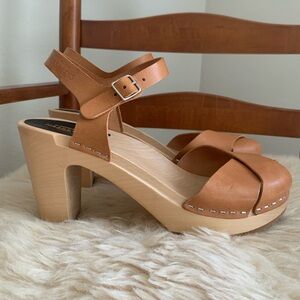 Swedish Hasbeen Merci Sandals Size 39 (8.5/9) Natural Leather NWOT
